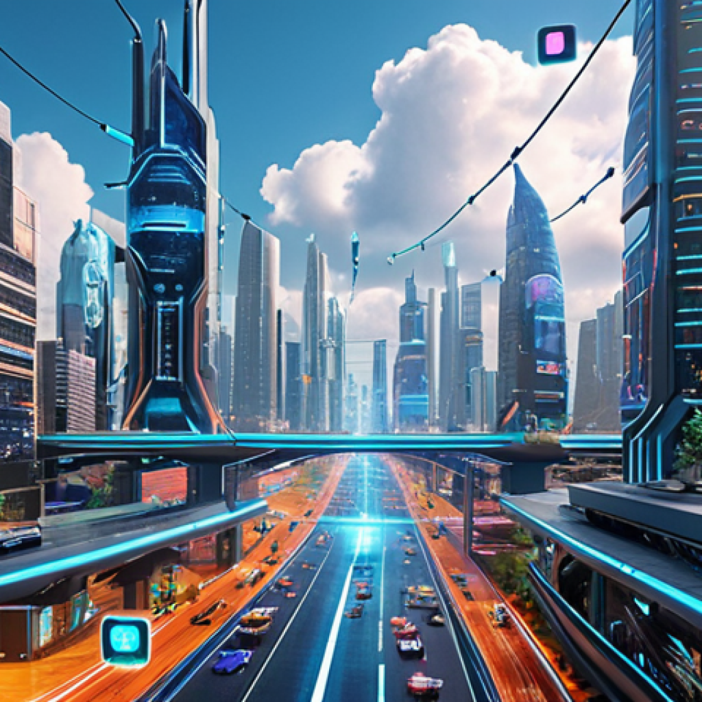 **

A vibrant, futuristic cityscape with data streams flowing through buildings and flying vehicles, illustrating AI models training in the cloud. Holographic displays showcase personalized web experiences, and users interact with AI-powered interfaces.

**