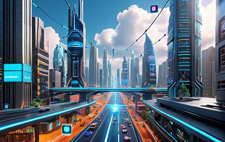 **

A vibrant, futuristic cityscape with data streams flowing through buildings and flying vehicles, illustrating AI models training in the cloud. Holographic displays showcase personalized web experiences, and users interact with AI-powered interfaces.

**